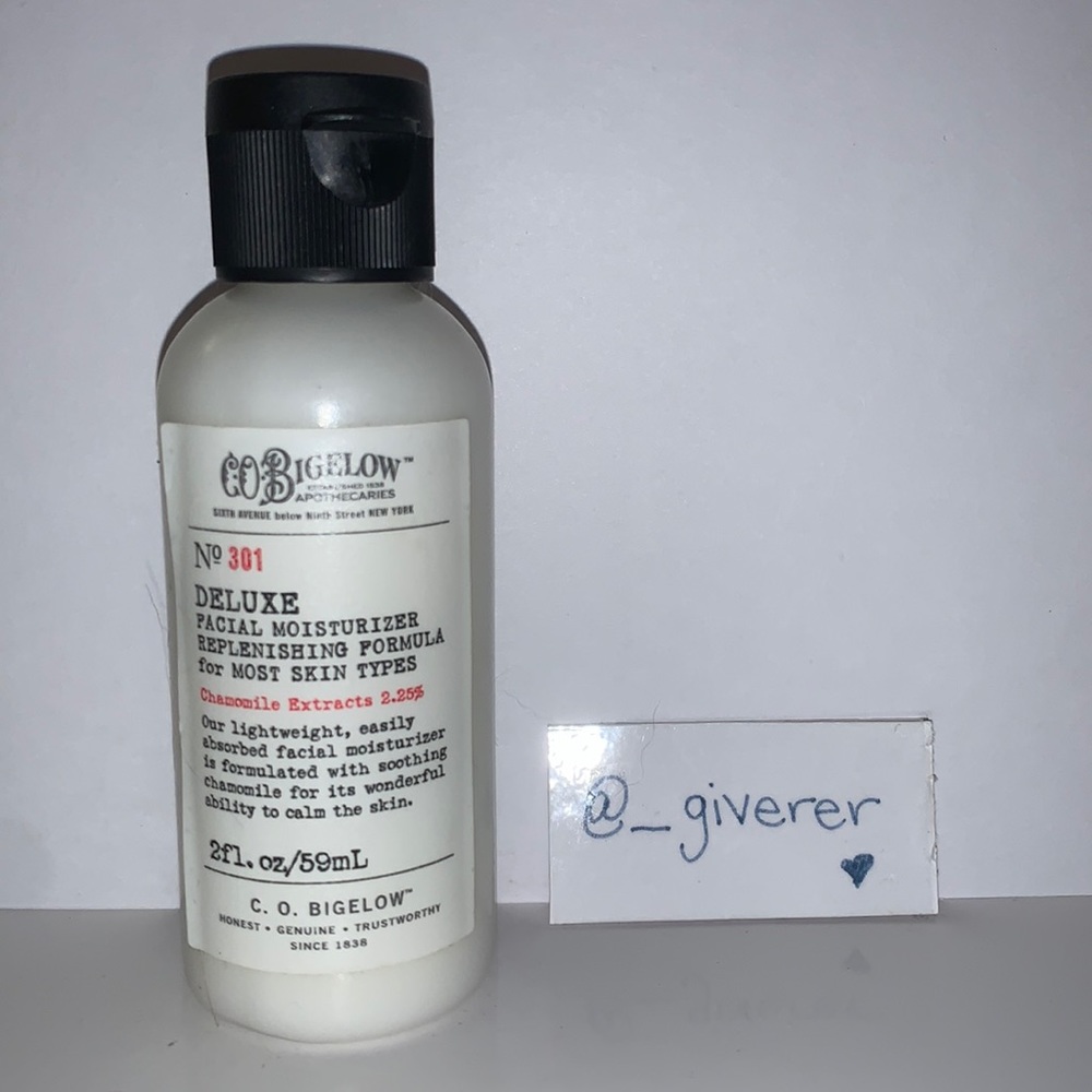 New! Deluxe Facial Moisturizer No 301 C.O. Bigelow Apothecaries